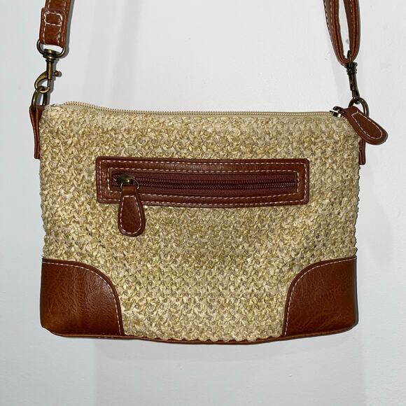 Stone & Co. Rio Rancho Straw-Woven Purse with brown faux leather trim - Picture 2 of 9